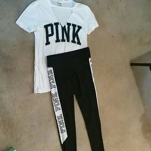 Cutout tee and ultimate leggings